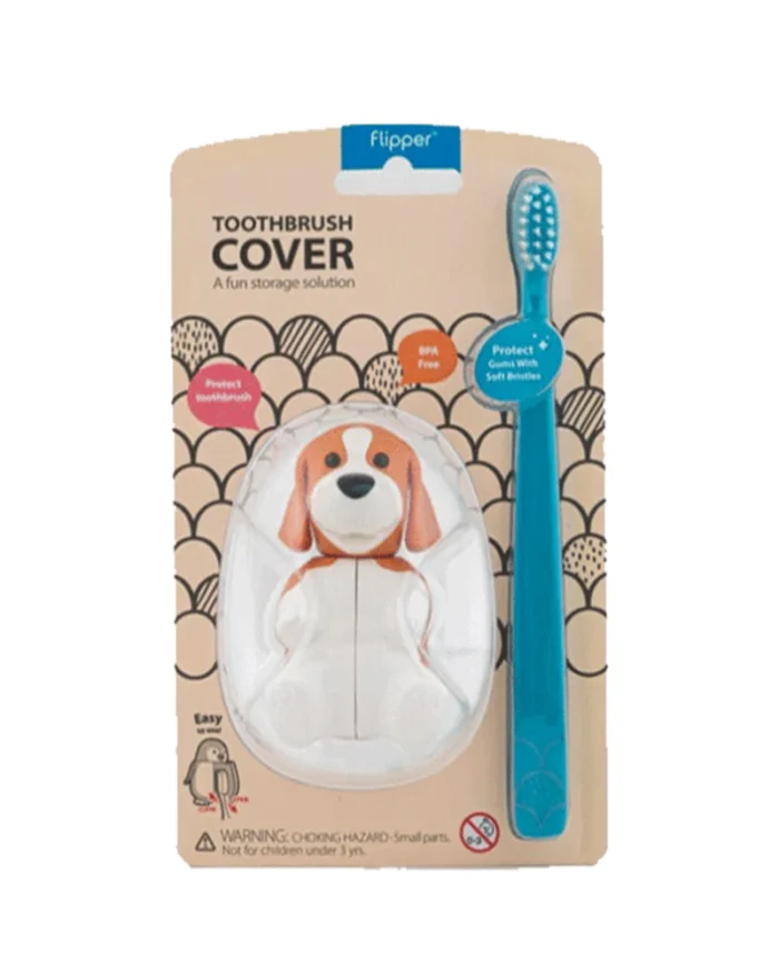 Flipper Brosse à dents enfants avec couvercle Chien