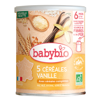 Babybio 5 Céréales Vanille 220G - dès 6 mois