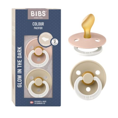 Bibs Lot de 2 Sucettes Anatomique Glow Blush Vanilla 6-18 mois