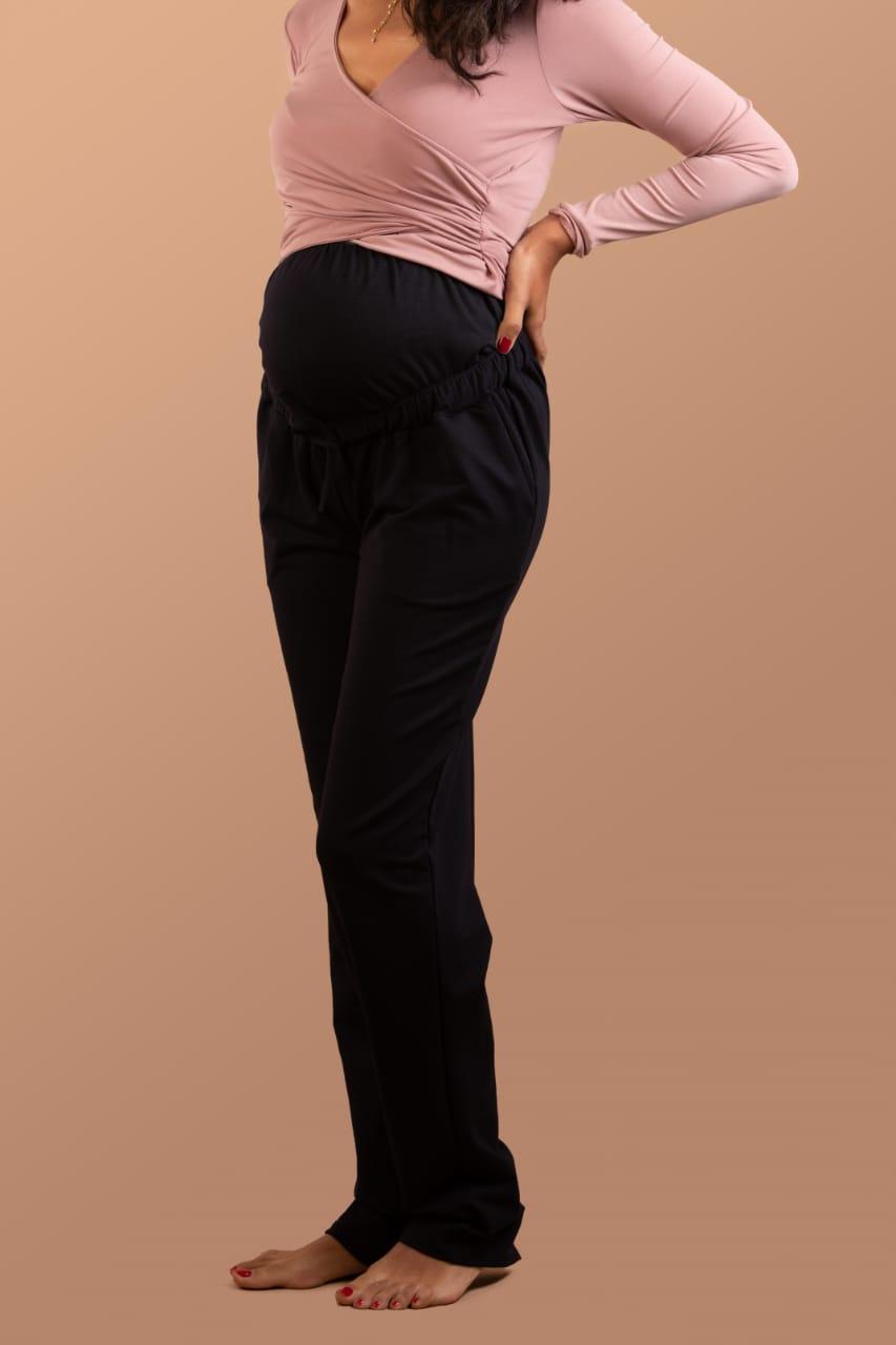Pantalon de grossesse avec bandeau Ajustable Haut Bleu nuit Pantalon de grossesse avec bandeau Ajustable Haut Bleu nuit
