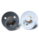 Bibs Lot de 2 Tétines - Gris Foncé & bleu ciel - 6-18 Mois