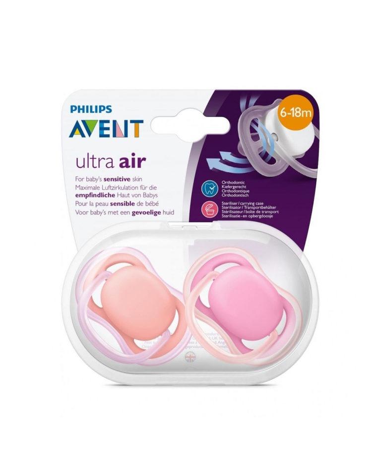 AVENT 2 Sucette ULTRA Air FILLE 6-18 Mois AVENT 2 Sucette ULTRA Air FILLE 6-18 Mois
