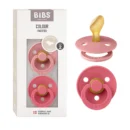 Caoutchouc BIBS 2 Sucettes, Couleur Symétrique Rose PoudréCorail 6 à 18 m
