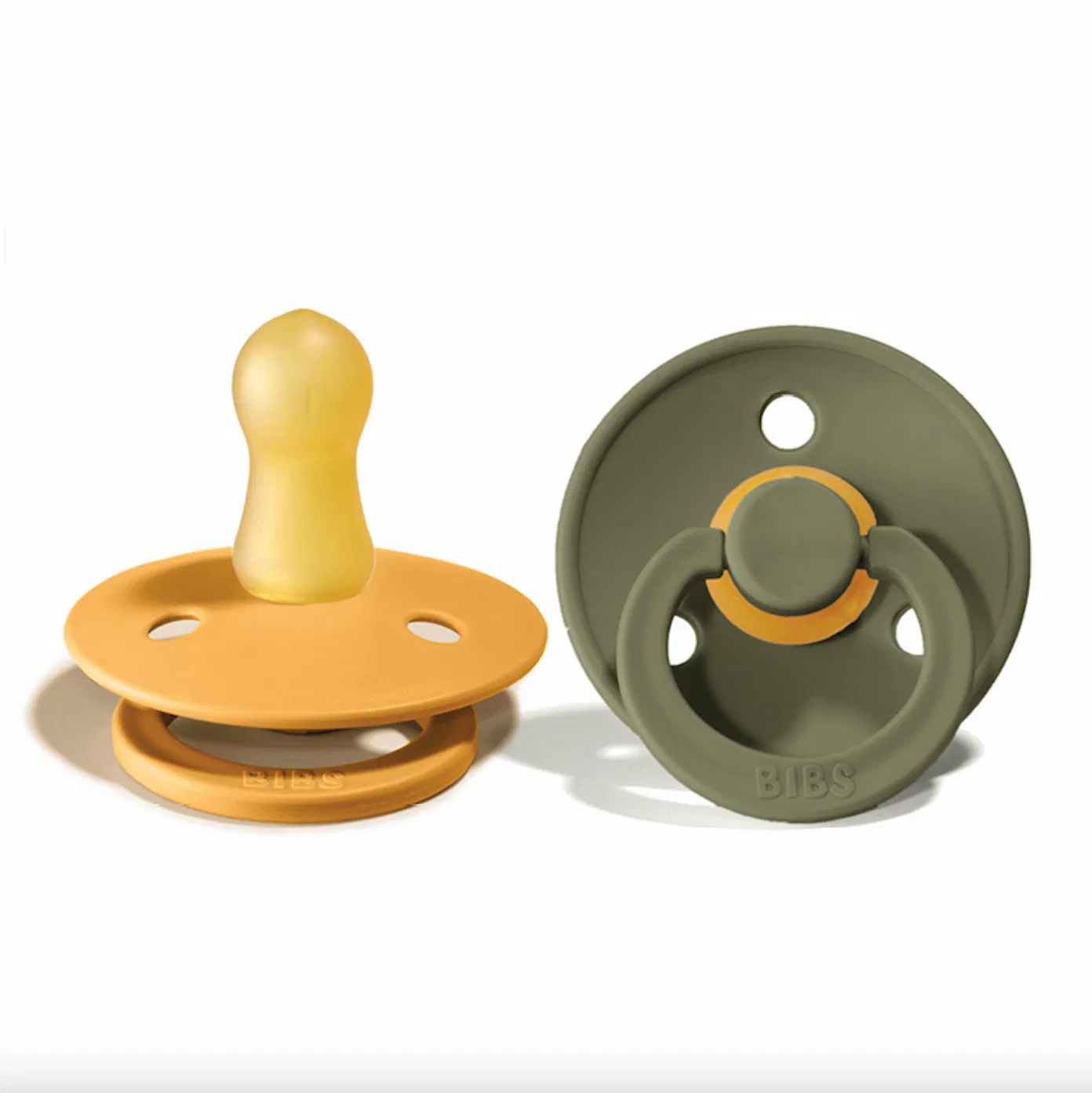 BIBS 2 tétines en caoutchouc naturel Honey BeeOlive 6-18M