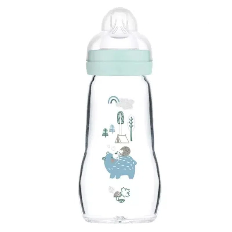 MAM Biberon En Verre 2+m 260 ml Bleu MAM Biberon En Verre 2+m 260 ml Bleu