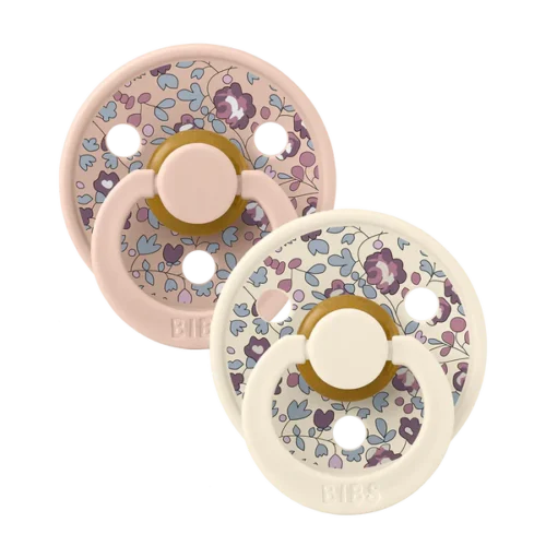 BIBS Lot de 2 Tétines Rubber x Liberty Eloise Blush Mix - 618 Mois