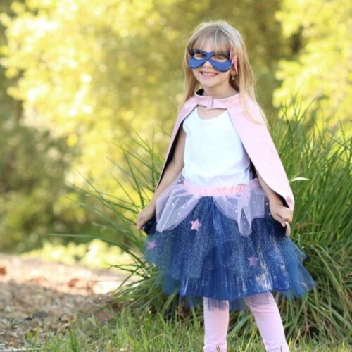 Tenue Super-héroïne rose-bleu