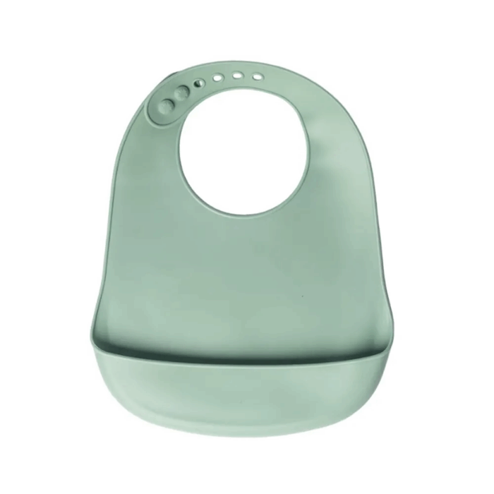 YUMMY Bavoir en Silicone avec Poche 9M+ - Vert Pastel