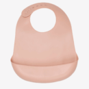 YUMMY Bavoir en Silicone avec Poche 4M+ - Rose Poudre