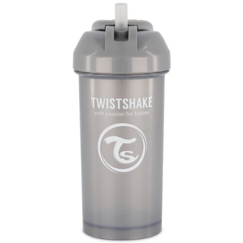 Gobelet à paille Twistshake 12+m Gris perle 360 ​​ml