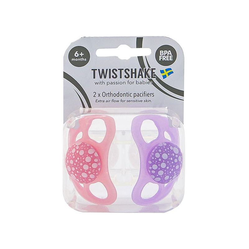 TWISTSHAKE 2x sucettes Pacifier 6+ m Rose/Violet TWISTSHAKE 2x sucettes Pacifier 6+ m RoseViolet