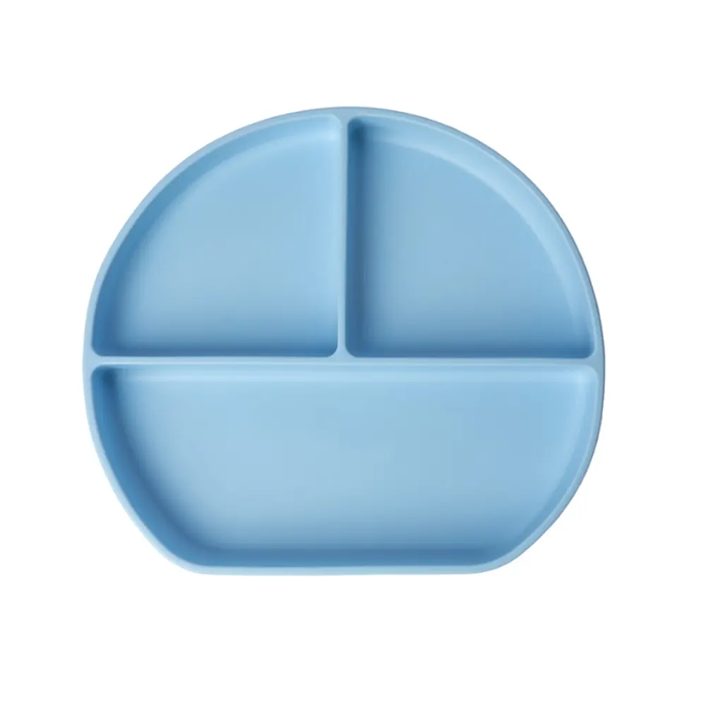 YUMMY Assiette en Silicone Multi-Compartiments avec Ventouse 4M+ - Bleu Ciel YUMMY Assiette en Silicone Multi-Compartiments avec Ventouse 4M+ - Bleu Ciel