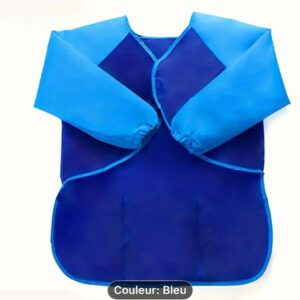 Tablier de peinture d'artiste, polyvalent, imperméable, bavoir d'alimentation, peinture pour enfants bleu M