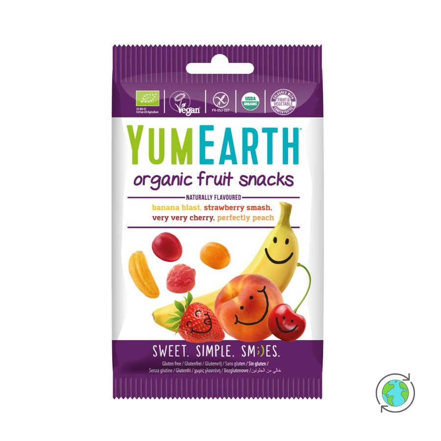 Yum Earth Fruits Snack sans Gluten 50G Yum Earth Fruits Snack sans Gluten 50G