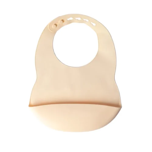 YUMMY Bavoir en Silicone avec Poche 9M+ - Crème