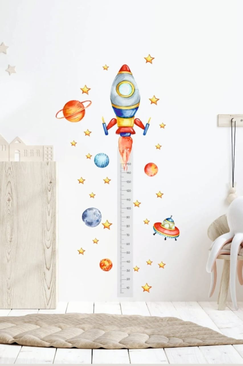 AUTOCOLLANT MURAL MESURE DE TAILLE FUSEE