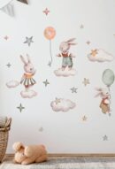 AUTOCOLLANT MURAL LAPINS