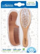 Dr Brown's Brosse + peigne doux en bois