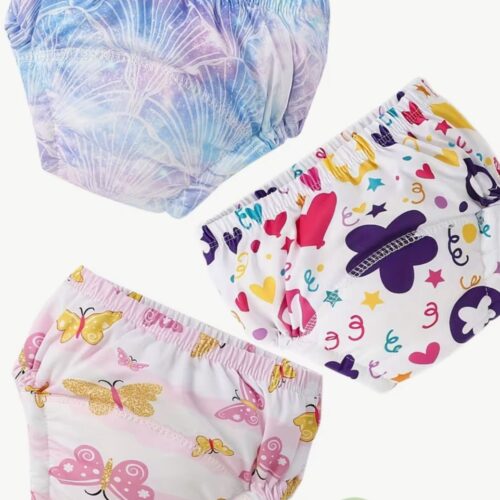 3 Couche d'apprentissage lavables taille M fleures