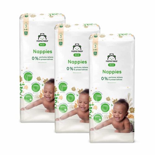 Mama Bear Couches bébé Écologiques Ultra Absorbantes Taille 3 (4-8 kg) 52un