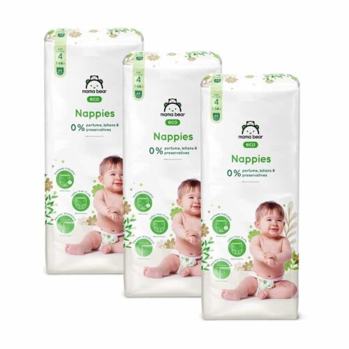 Mama Bear Couches bébé Écologiques Ultra Absorbantes Taille 4 (7-14 kg) 48unite