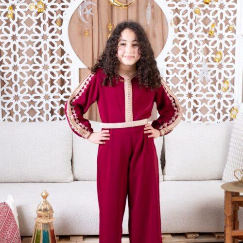 Combinaison ceinturée travaillée avec skalli bronze