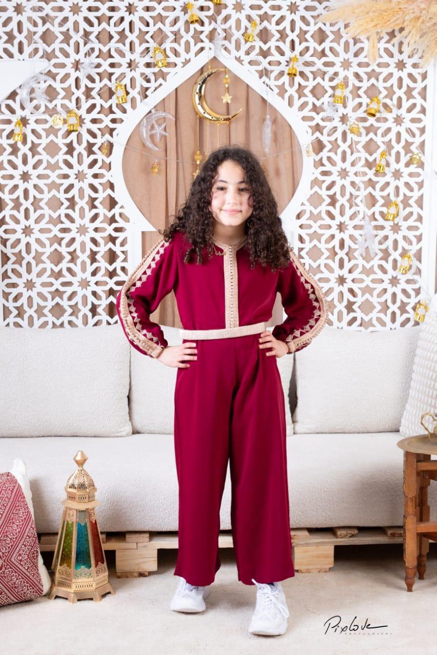 Combinaison ceinturée travaillée avec skalli bronze