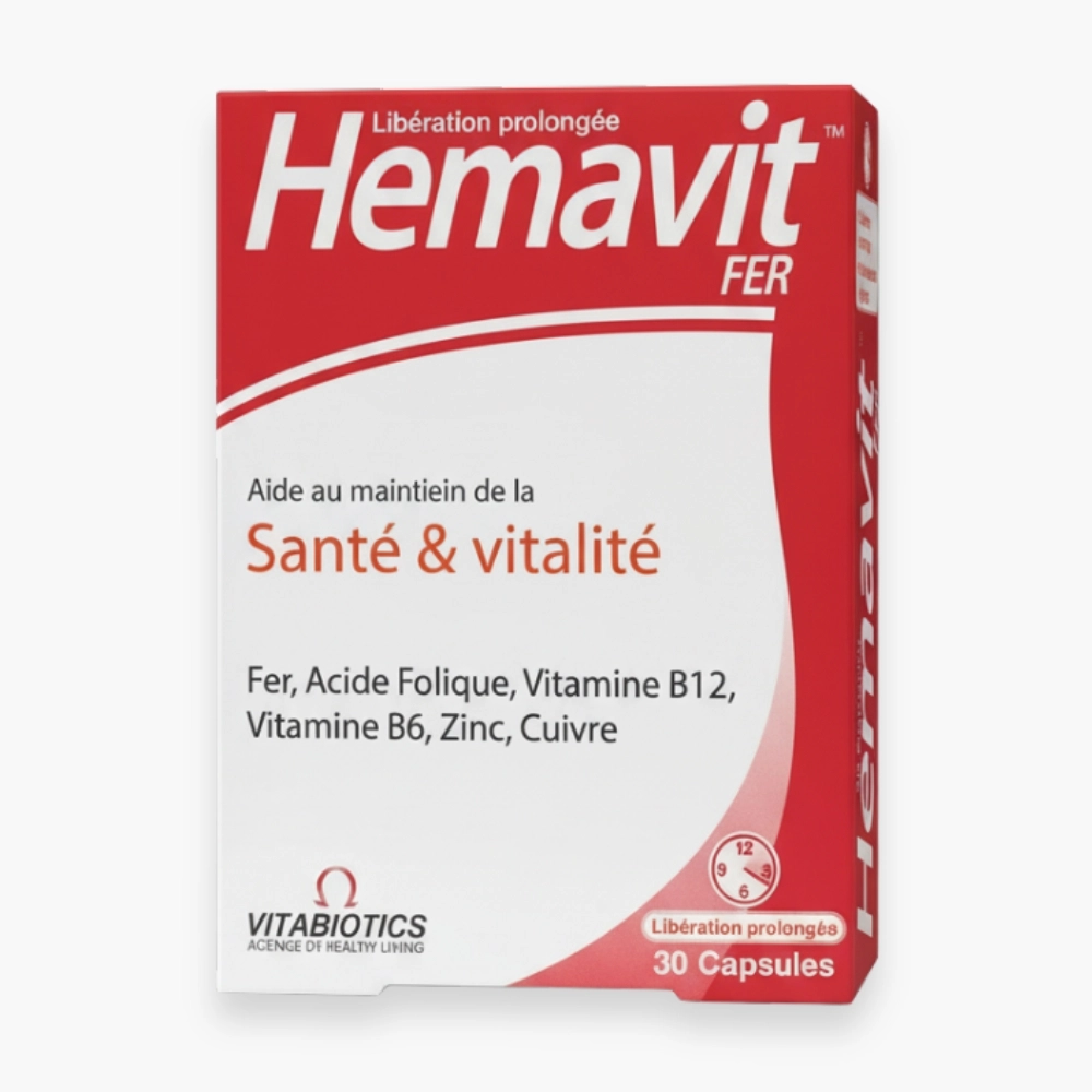 VITABIOTICS – Hemavit Fer Santé & Vitalité – 30 Comprimés