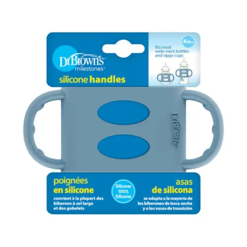 Dr. Brown’s Poignées en Silicone pour Biberons et Gobelets - Bleu