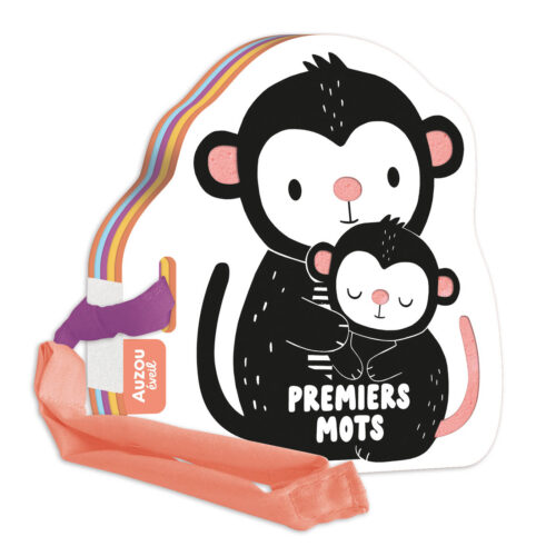 MON PREMIER LIVRE POUSSETTE EN NOIR ET BLANC - PREMIERS MOTS