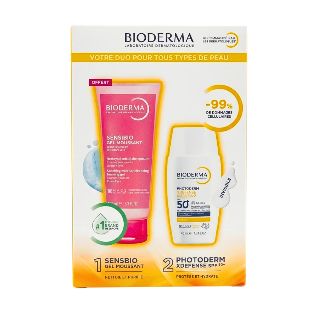 Bioderma Photoderm Xdefense Ultra Fluide Invisible+Sensibio Gel Mousant 100ml Pack Bioderma Photoderm Xdefense Ultra Fluide Invisible+Sensibio Gel Mousant 100ml Pack