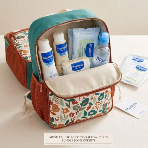 Mustela Coffret de Naissance 6 Soins Essentiels Bébé à l’Avocat BIO + Sac à langer Offert Orange