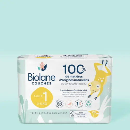 Biolane Couches Naturelles 28 unites Taille 1 (2-5 Kg)