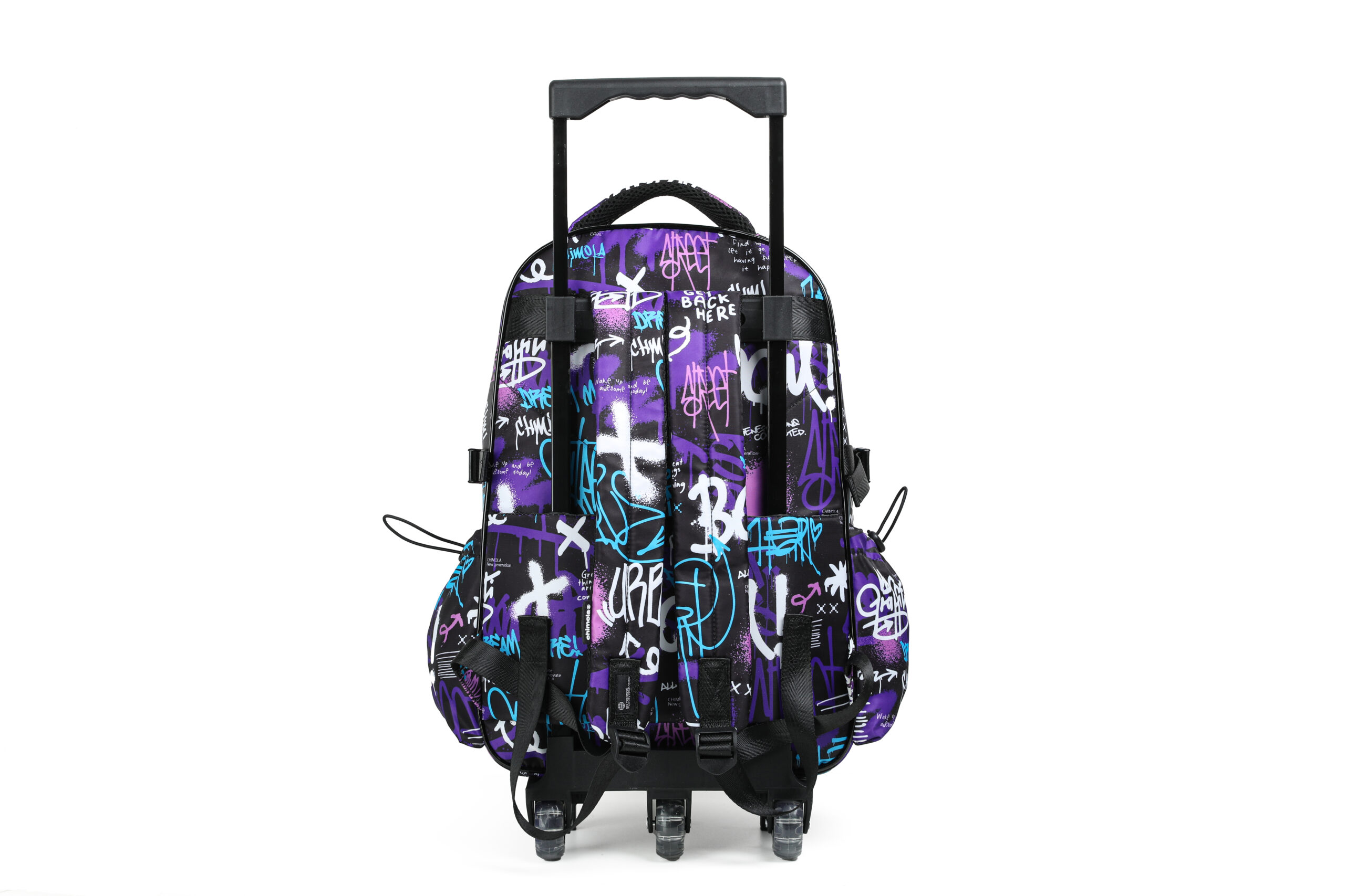 Chimola kids Cartable graffiti avec trolley 18 violet clair Chimola kids Cartable graffiti avec trolley 18 violet clair – Image 2