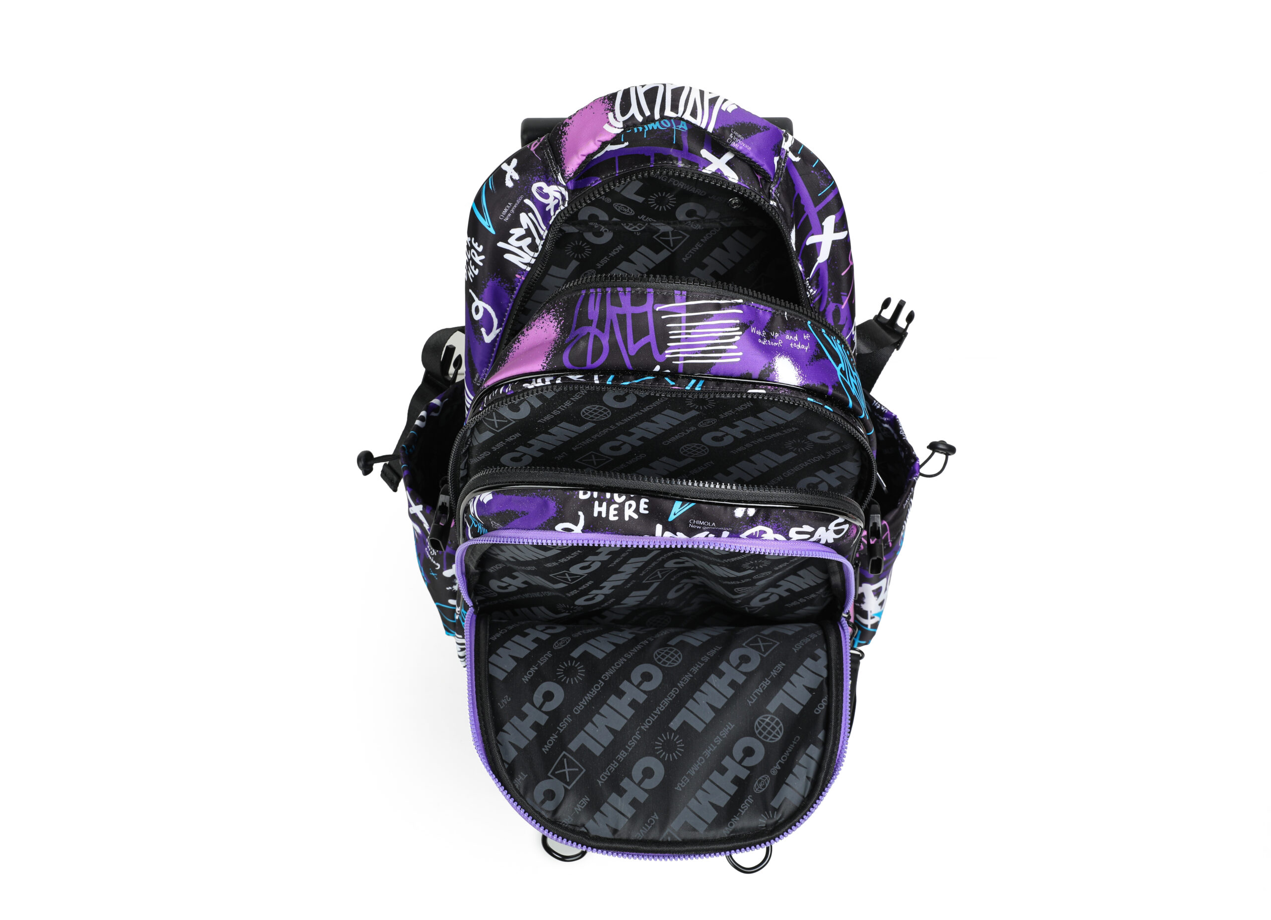 Chimola kids Cartable graffiti avec trolley 18 violet clair Chimola kids Cartable graffiti avec trolley 18 violet clair – Image 4
