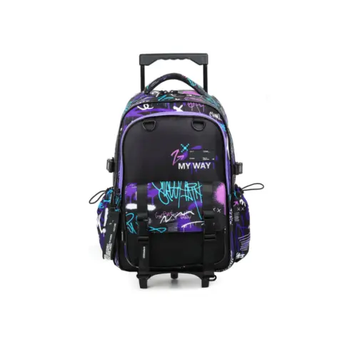 Chimola kids Sac à dos graffiti avec trolley 18 violet clair