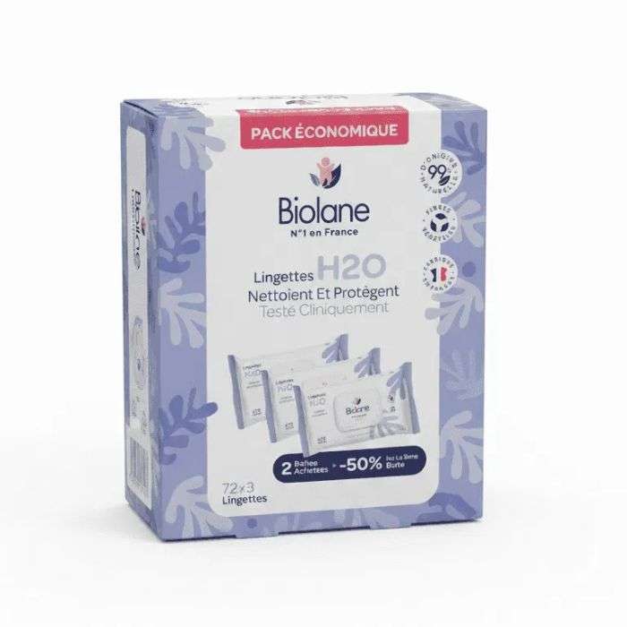 BIOLANE LINGETTES H2O PACK ECONOMIQUE 72*3 LINGETTES BIOLANE LINGETTES H2O PACK ECONOMIQUE 72*3 LINGETTES