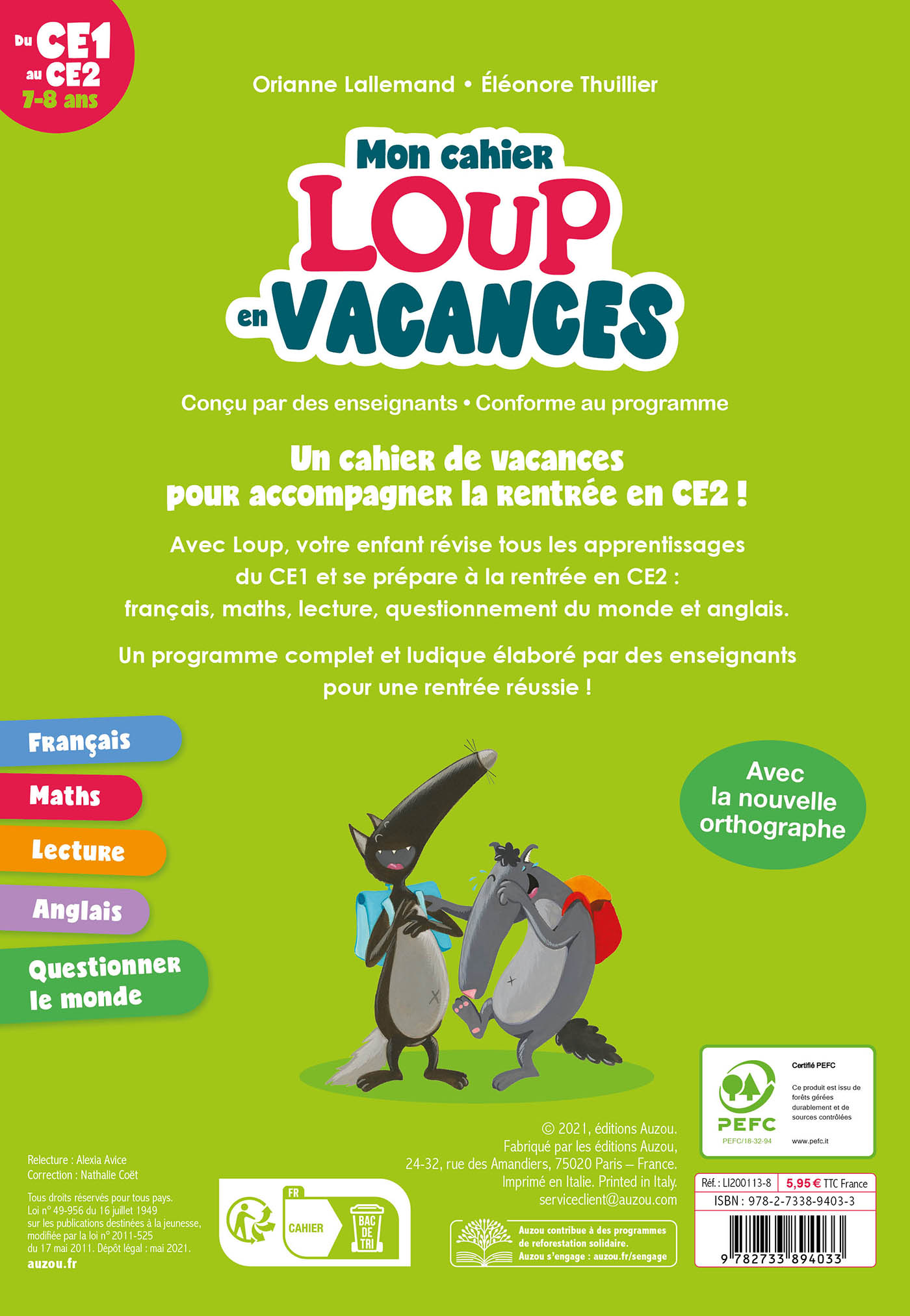 MON CAHIER LOUP EN VACANCES - DU CE1 AU CE2 MON CAHIER LOUP EN VACANCES - DU CE1 AU CE2 – Image 5